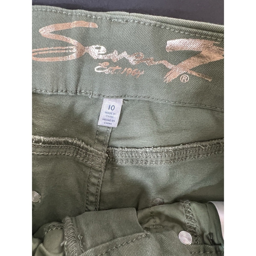 Seven 7 Jeans Tummy Less Highrise Skinny Women's 10 Green Luxury Designer Boho - Picture 3 of 12